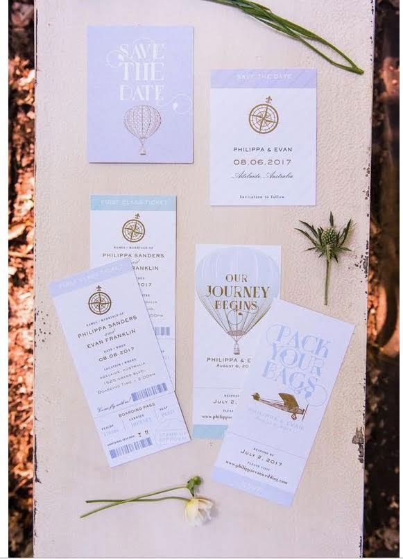 idées cartes invitations mariage theme voyage